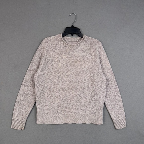 lululemon athletica Sweaters - Lululemon Sweater Womens Medium Heathered Beige Knit Crewneck Pullover Boxy Fit
